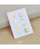 boucles d'oreilles fleur or jaune loupidou