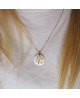 Pendentif arbre de vie or jaune nacre blanche