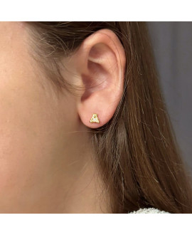 Boucles D'oreilles Fille Or Jaune 18 Carats Avec Perles De Culture - Poids 1.85 Gr - Neuf