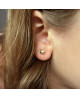 Boucles d'oreilles enfant dauphin perle et or jaune 9K