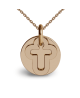 Mikado : pendentif Croix or rose