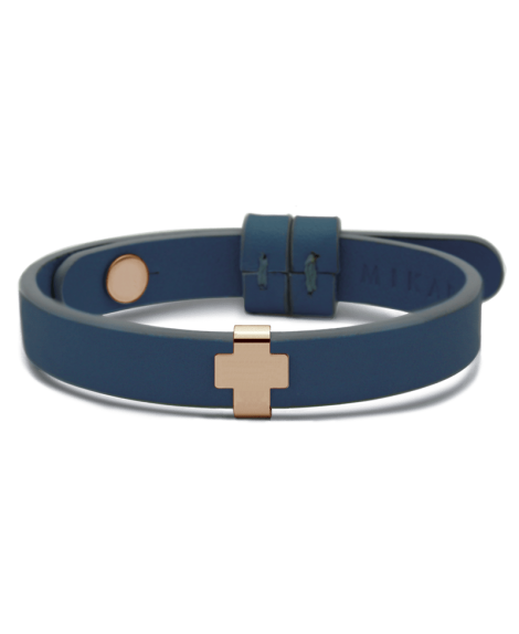 Mikado : bracelet Gospel croix or rose
