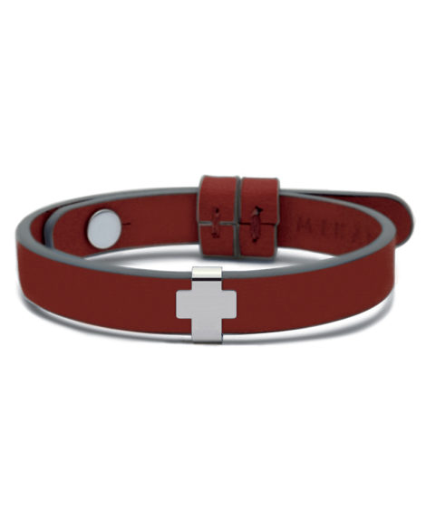 Mikado : bracelet Gospel croix or blanc