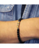 Bracelet perle homme noir et sable - Clio Blue