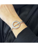 bracelet jonc argent cercle croisé