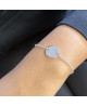 Bracelet femme diamant argent médaille à graver