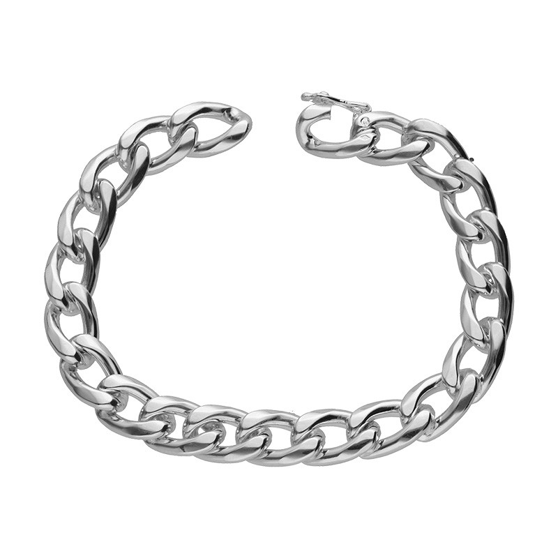 Bracelet Gourmette En Argent Massif - Marque MARTINE - Occasion