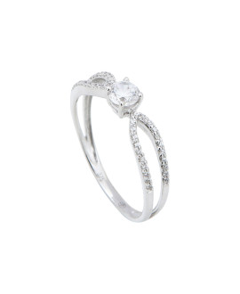 Bague Solitaire Zirconiums 9k
