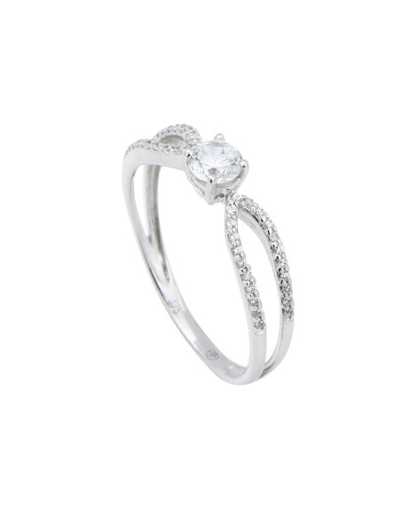 Bague Solitaire Zirconiums 9k
