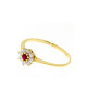 Bague Fleur Rubis et Zirconiums 9k