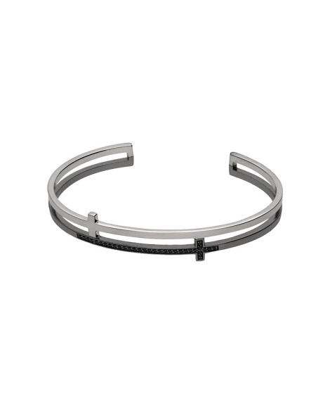 Jonc Double Croix et Pierres - Clio Blue