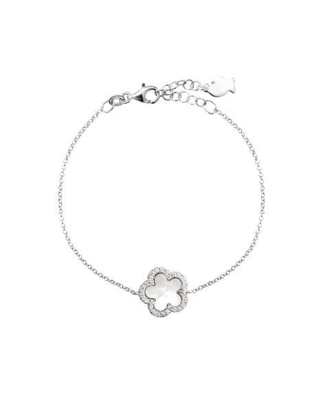 Bracelet Fleur Nacre et Pierres - Clio Blue