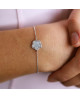 Bracelet Fleur Nacre et Pierres - Clio Blue