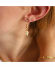 Boucles d'Oreilles Main de Fatma Doré - Clio Blue
