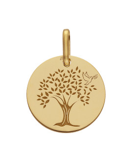 Médaille arbre de vie colombe or jaune 9K - Lucas Lucor
