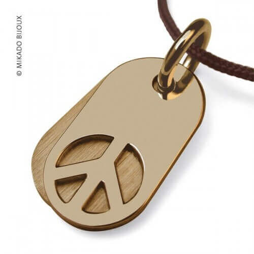 Mikado : pendentif Woodstock or jaune