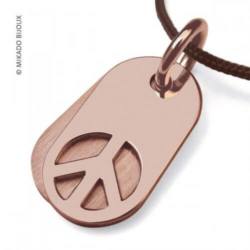 Mikado : pendentif Woodstock or rose