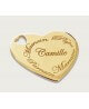 Les Empreintes : Pendentif cœur en or 18 carats sur cordon