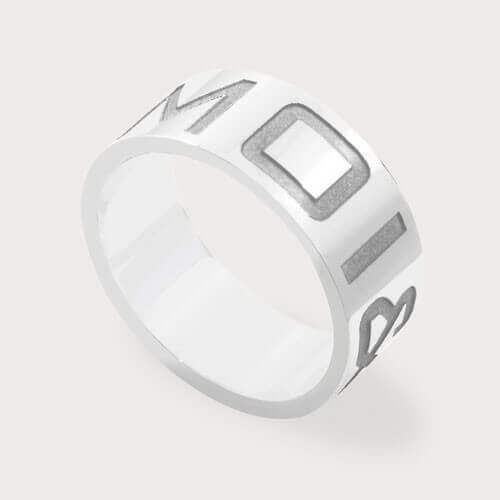 Bague alliance personnalisable en argent - Les Empreintes