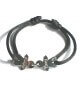 Loupidou : bracelet cordon 2 personnages en or