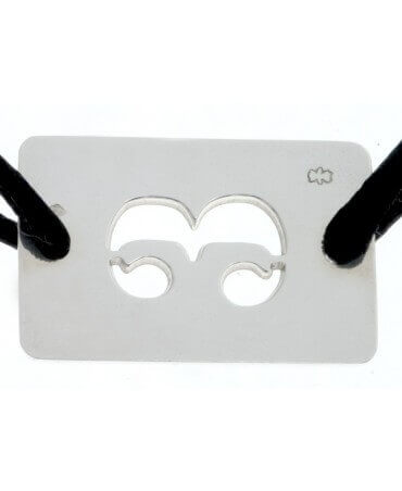 Loupidou : bracelet lucky number plaque argent 30 mm