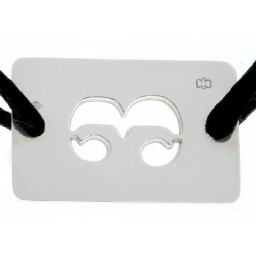 Loupidou : bracelet lucky number plaque 30 mm (or blanc)
