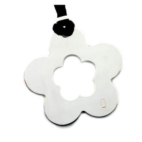 Loupidou : grand pendentif fleur (argent)