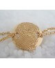 Les Empreintes : bracelet pastille en or sur double chaîne personnalisable