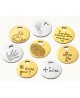 Les Empreintes : bracelet pastille en or sur double chaîne personnalisable