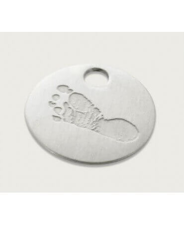 Les Empreintes : pendentif pastille argent sur cordon