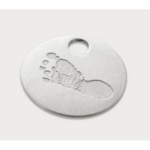 Les Empreintes : pendentif pastille argent sur cordon