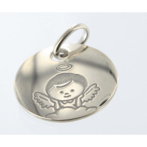 Les Empreintes : pendentif pastille argent avec bélière