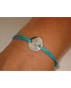 Les Empreintes : bracelet pastille argent sur cordon à personnaliser