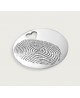 Les Empreintes : pendentif pastille trou cœur en or blanc sur cordon