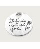 Les Empreintes : pendentif pastille trou cœur en or blanc sur cordon