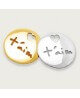 Les Empreintes : pendentif pastille trou coeur en or jaune sur cordon