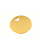 Les Empreintes : pendentif pastille or jaune trou cœur sur cordon