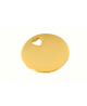 Les Empreintes : pendentif pastille trou coeur en or jaune sur cordon
