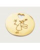 Les Empreintes : pendentif pastille trou coeur en or jaune sur cordon