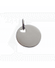 Les Empreintes : pendentif pastille trou coeur en or blanc (avec bélière)