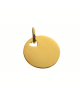 Les Empreintes : pendentif pastille trou coeur en or jaune (avec bélière)