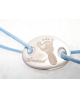Les Empreintes : bracelet mini galet en argent sur cordon