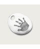 Les Empreintes : pendentif gros galet rond en argent sur cordon