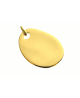 Les Empreintes : pendentif gros galet rond or jaune avec bélière