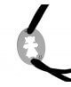 Loupidou : bracelet cordon médaille ovale fille (argent)