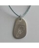 Les Empreintes : pendentif galet carré en argent sur cordon (avec bélière)