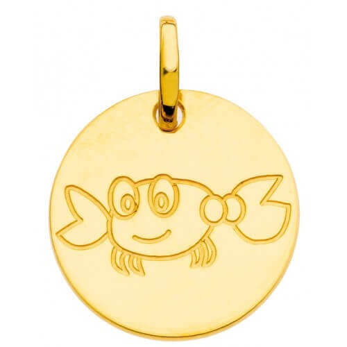 Pendentif zodiaque signe Cancer (or jaune)