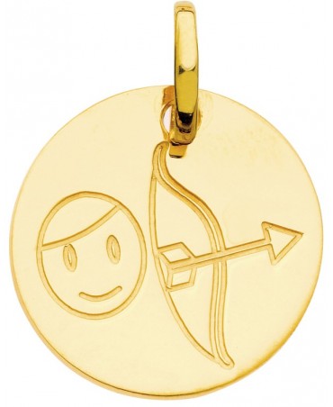 Pendentif zodiaque signe Sagittaire (or jaune)