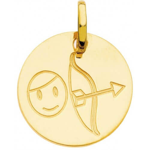 Pendentif zodiaque signe Sagittaire (or jaune)