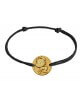 La fée galipette : bracelet cordon médaille blagueur or jaune